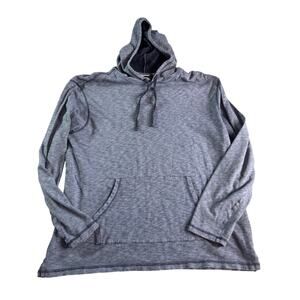 ROWM Men's XL Blue Washed Slub 100% Cotton Lightweight Pullover Hoodie